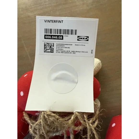 IKEA Ornament Mushrooms Set Of 8 Red Fabric Mushroom 006.046.08 Fast Ship - Picture 4 of 5